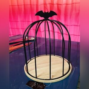 Halloween Metal Black Bat Bird Cage